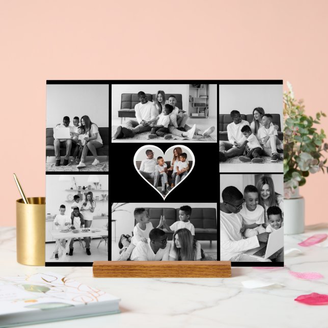 Panneau En Acrylique Collage photo noir et blanc 7 (Mariage)