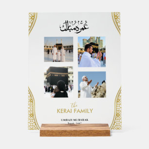Panneau En Acrylique Collage photo personnalisé Umrah Mubarak en acryli