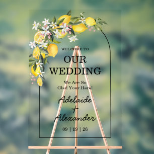 Panneau En Acrylique Collection de mariage Citron Méditerranéen