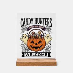 Panneau En Acrylique Collectionneur de bonbons Halloween Gravure vintag