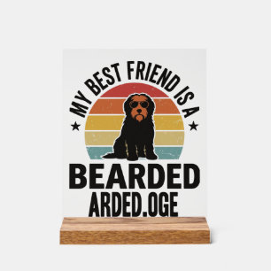 Panneau En Acrylique Colley barbu Design pour amateur de chien Coucher