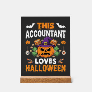 Panneau En Acrylique Comptable Aime Halloween Citrouille Comptable Desi