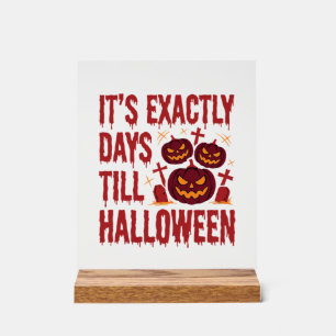 Panneau En Acrylique Compteur de Halloween Citrouilles Cimetière Horreu