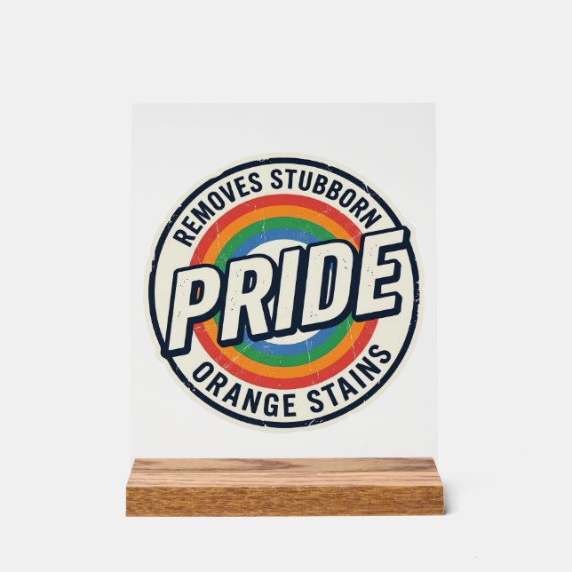Panneau En Acrylique Conception de badge arc-en-ciel de protestation de (Recto)