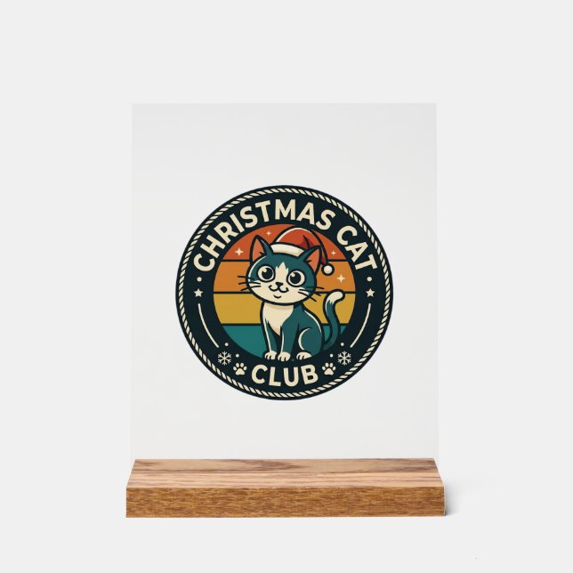 Panneau En Acrylique Conception de chat de Noël Kitty mignon - Club de  (Recto)