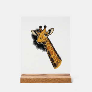 Panneau En Acrylique Conception de chemise de girafe mignonne gravée vi