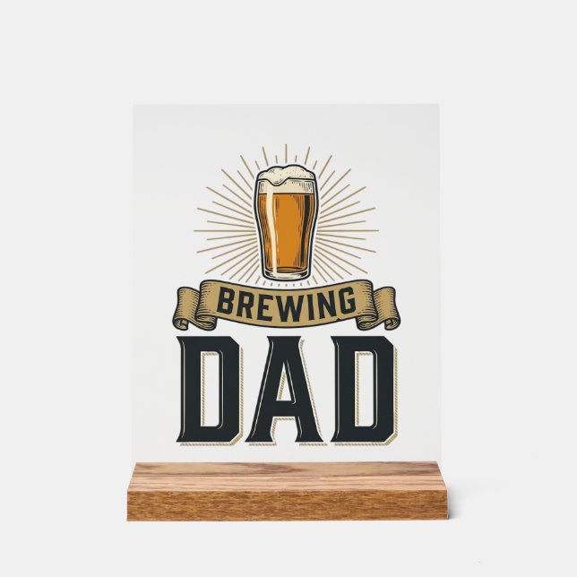 Panneau En Acrylique Conception de chemise de gravure vintage de bière  (Recto)