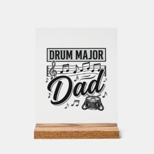 Panneau En Acrylique Conception de chemise de musique vintage Drum Majo