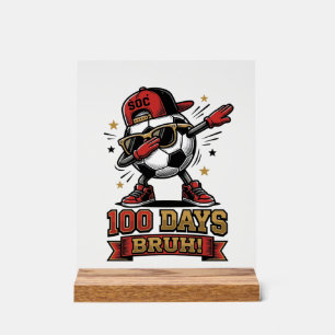 Panneau En Acrylique Conception de chemise de soccer Dabbing 100 jours