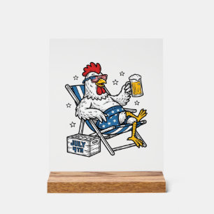 Panneau En Acrylique Conception de chemise patriotique de bière de poul