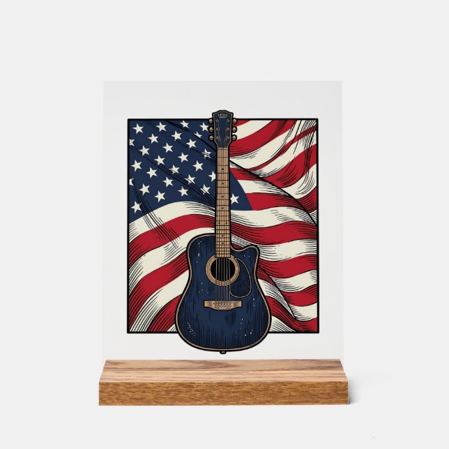 Panneau En Acrylique Conception de chemise vectorielle drapeau patrioti (Recto)