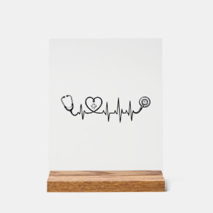 Panneau En Acrylique Conception de chemise vectorielle Stethoscope Batt