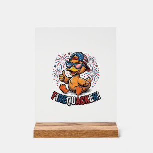 Panneau En Acrylique Conception de chemise vintage canard patriotique F