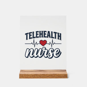 Panneau En Acrylique Conception de chemise vintage infirmière de télé-s