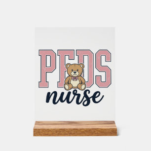 Panneau En Acrylique Conception de chemise vintage Ourson Infirmière en