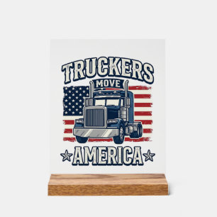 Panneau En Acrylique Conception de chemise vintage pour camionneurs Dép