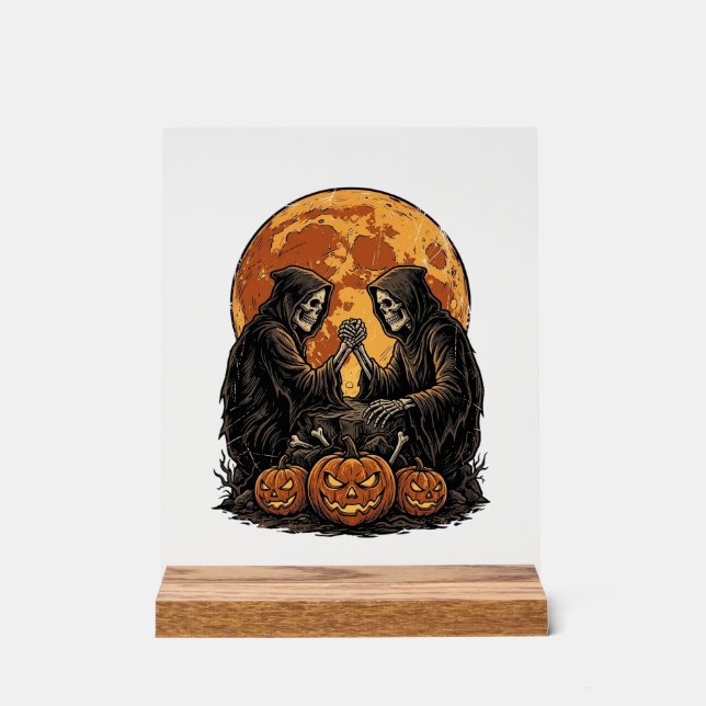 Panneau En Acrylique Conception de citrouille d'Halloween de faucheurs  (Recto)