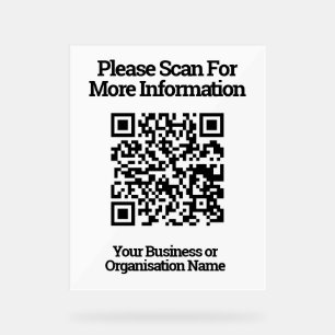 Panneau En Acrylique Conception de code QR information