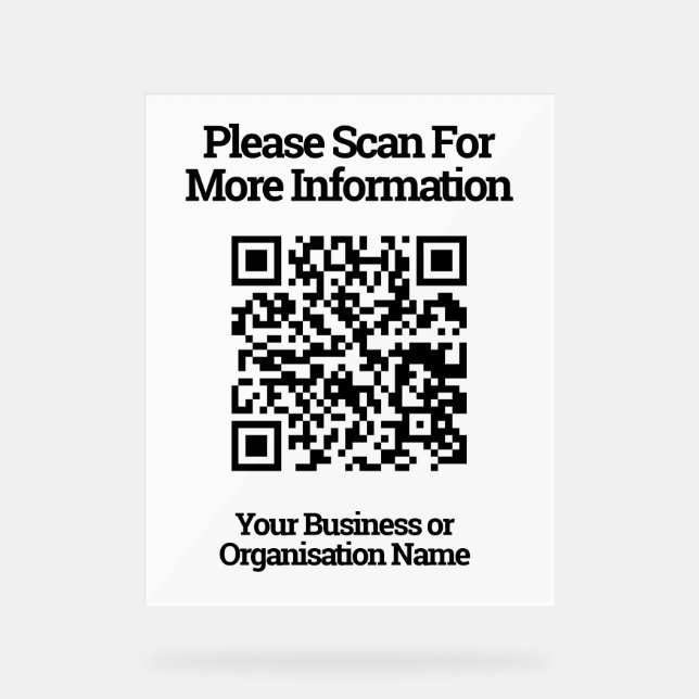 Panneau En Acrylique Conception de code QR information (Recto)