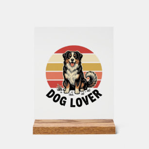 Panneau En Acrylique Conception de coucher de soleil de chien mignon gr