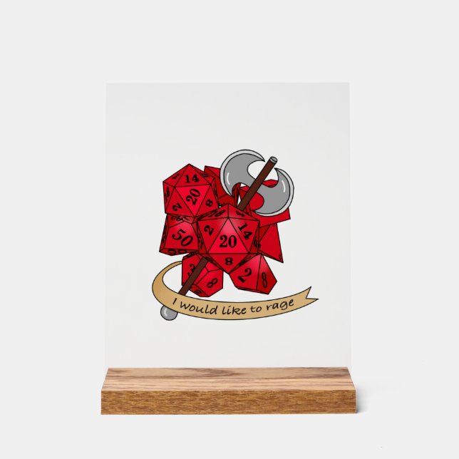 Panneau En Acrylique Conception de dés barbares (Recto)