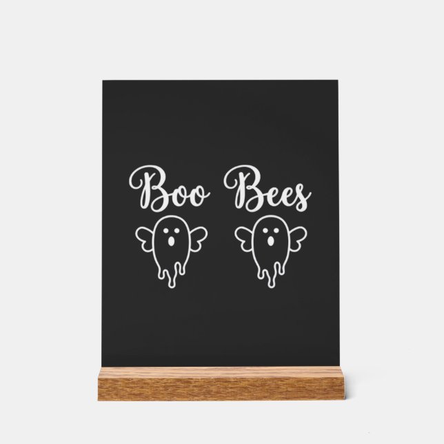 Panneau En Acrylique Conception de fantôme d'Halloween de Boo Bees (Recto)