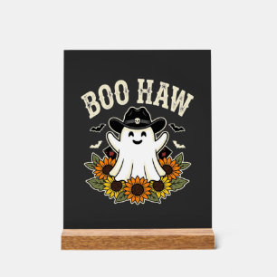 Panneau En Acrylique Conception de fantôme Halloween occidental Boo Haw