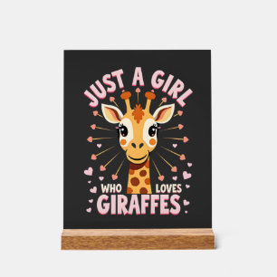 Panneau En Acrylique Conception de girafe drôle pour femmes filles safa