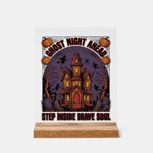 Panneau En Acrylique Conception de gravure vintage Halloween Maison han