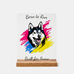 Panneau En Acrylique Conception de Husky en Pop Art personnalisable