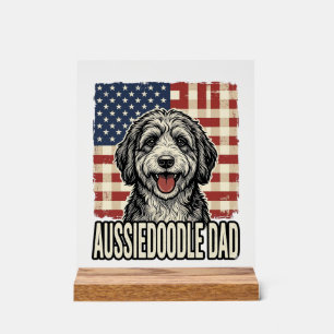Panneau En Acrylique Conception de maillot de chien vintage patriotique