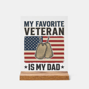 Panneau En Acrylique Conception de médailles patriotiques pour papa vét