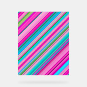 Panneau En Acrylique Conception de motif à rayures arc-en-ciel vibrant