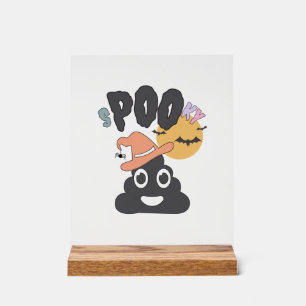 Panneau En Acrylique Conception de Poo drôle d'humour de salle de bain 