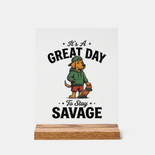 Panneau En Acrylique Conception de T-Shirt avec Gravure Vintage Savage