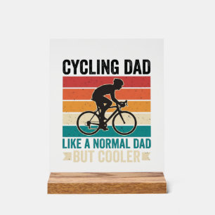 Panneau En Acrylique Conception de T-Shirt de Papa Cycliste Vintage pou