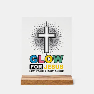 Panneau En Acrylique Conception de t-shirt lumière de croix chrétienne