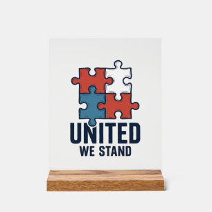 Panneau En Acrylique Conception de T-shirt patriotique pièce de puzzle 