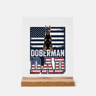 Panneau En Acrylique Conception de T-shirt pour chien patriotique Dober