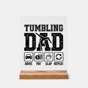 Panneau En Acrylique Conception de T-shirt Tumbling Dad Drive Pay Clap