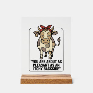 Panneau En Acrylique Conception de T-Shirt vintage vache patchwork grin