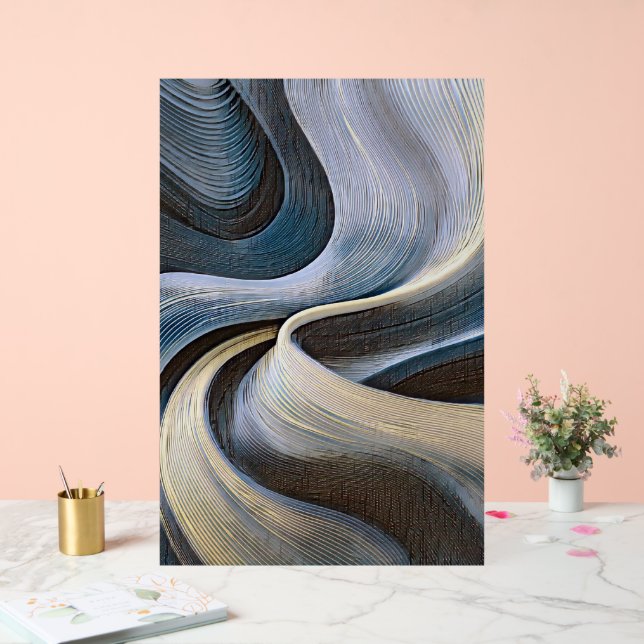 Panneau En Acrylique Conception de texture ondulée abstraite moderne (Mariage)