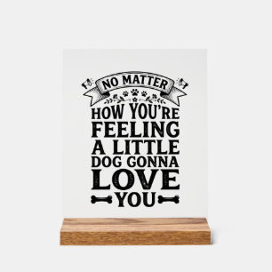 Panneau En Acrylique Conception de typographie vintage Little Dog Love