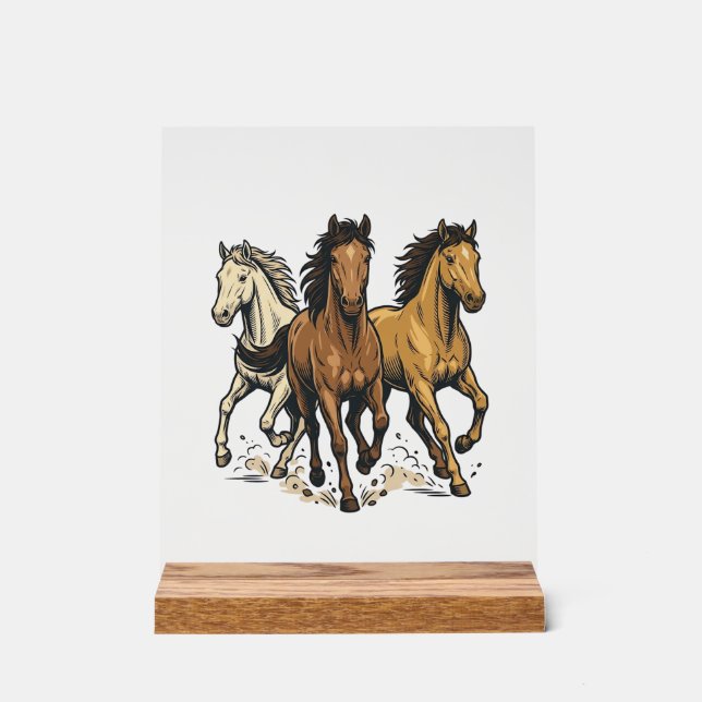 Panneau En Acrylique Conception de vecteur d'art de chevaux de course v (Recto)