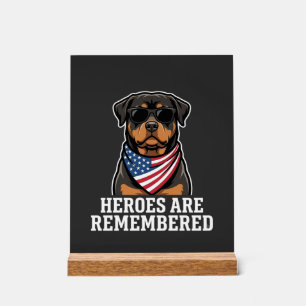 Panneau En Acrylique Conception de vecteur de chien héros Rottweiler pa