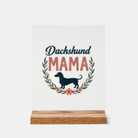 Conception de vecteur de maman teckel floral vinta