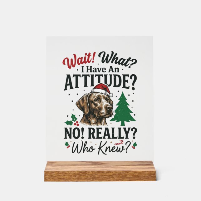 Panneau En Acrylique Conception de vecteur de Noël d'attitude de chien  (Recto)