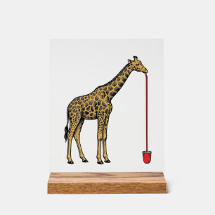 Panneau En Acrylique Conception de vecteur de paille à boire de girafe