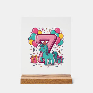 Panneau En Acrylique Conception de vecteur de poney mignon de fête d'an