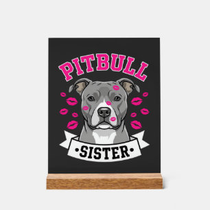 Panneau En Acrylique Conception de vecteur de sœur de Pitbull amoureuse